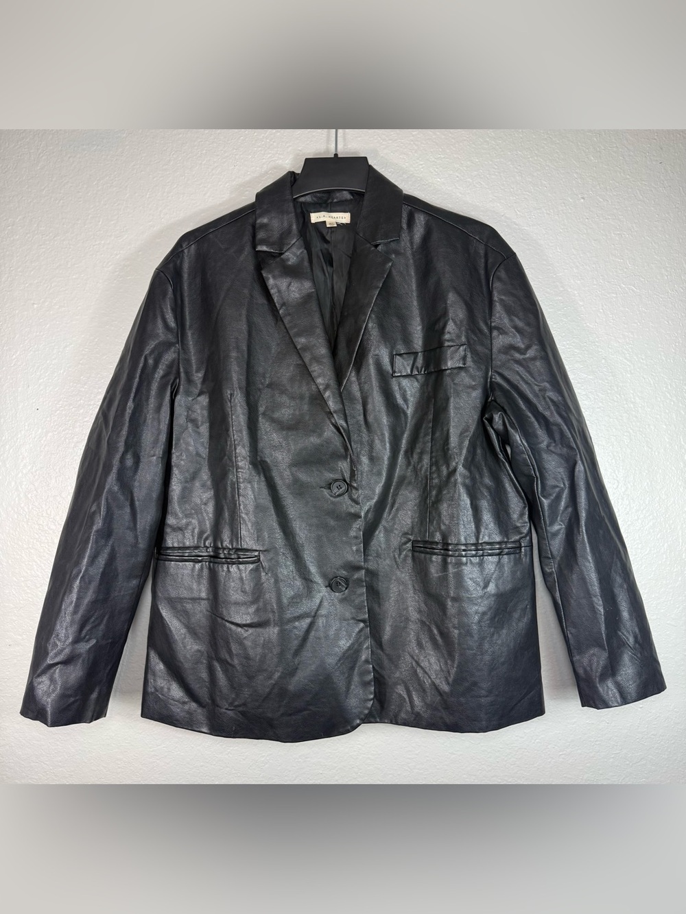 Oversized Faux Leather Black Blazer Jacket Size M/L - Pacsun L.A. HEARTS
